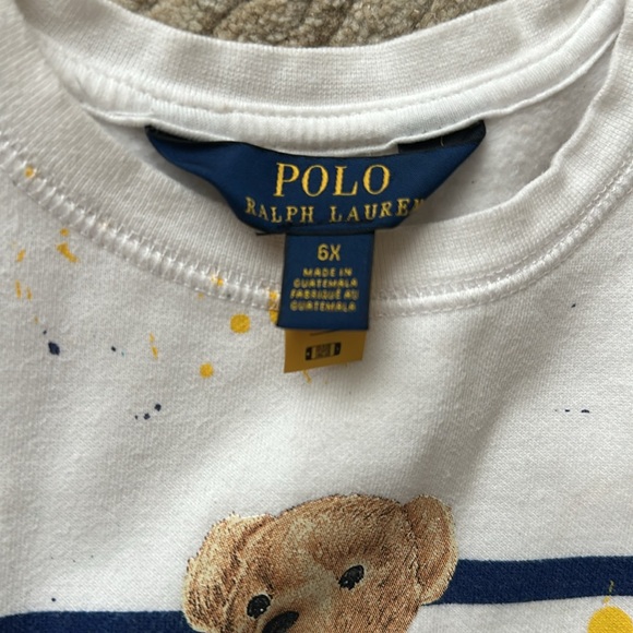 Ralph Lauren Kids White Striped Bear Shirt - Picture 4 of 7